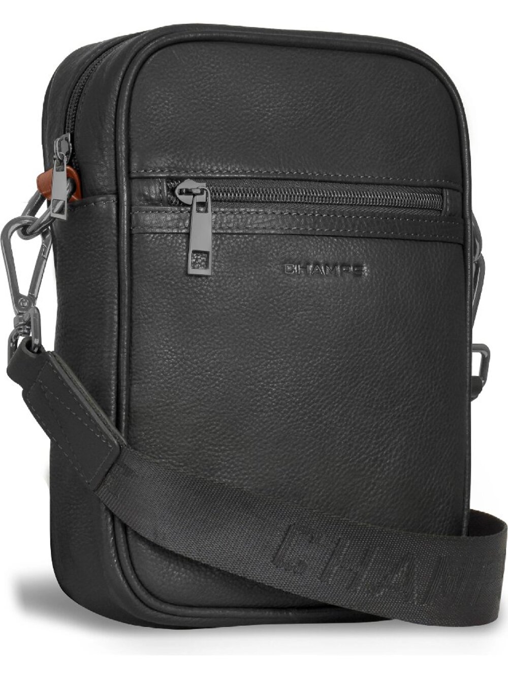 Champs Onyx Collection Leather Vertical Crossbody Bag Black ($160)